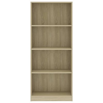 vidaXL 4-Tier Book Cabinet Sonoma Oak 60x24x142 cm Engineered Wood