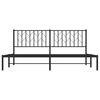 vidaXL Metal Bed Frame without Mattress with Headboard Black 180x200cm