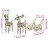 vidaXL Reindeer Pull Sleigh Warm White 52.5 x 28 x 32.5 cm Rattan