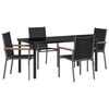 vidaXL Garden Dining Set 5 pcs Black Powder-coated Steel