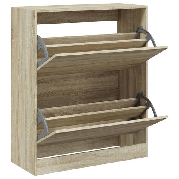 vidaXL Shoe Cabinet Sonoma Oak 80x34x96.5 cm Engineered Wood