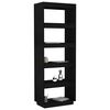 vidaXL Book Cabinet/Room Divider Black 60x35x167 cm Solid Pinewood