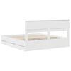 vidaXL Bed Frame with Drawer White 200 x 200 cm Engineer Wood