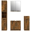 vidaXL 4 Piece Bathroom Cabinet Set Smoked Oak Engineered Wood