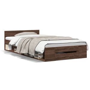 vidaXL Bed Frame with Drawer without Mattress Brown Oak 90x200 cm