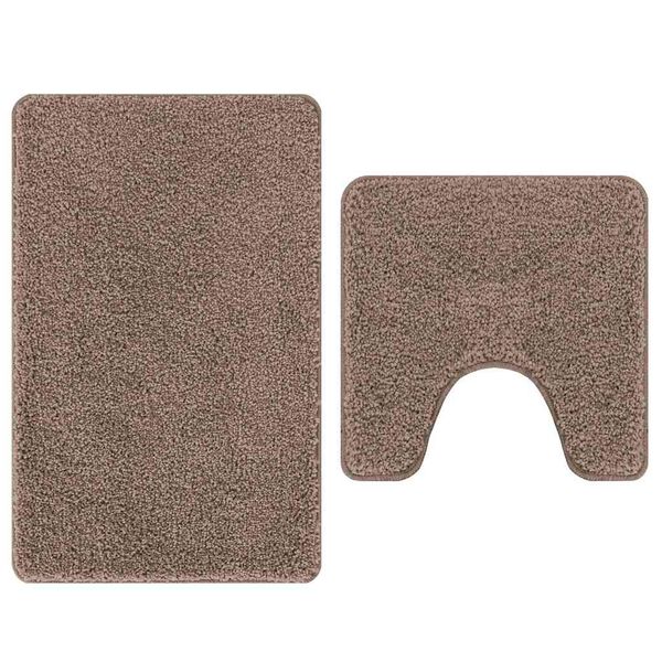 vidaXL Anti-slip Bath Mat Set 2 pcs Brown PP