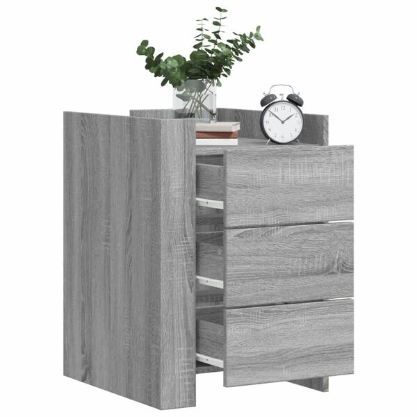 vidaXL Bedside Cabinet Grey Sonoma 45x50x65 cm Engineered Wood
