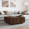 vidaXL Coffee Table with Infinity LED Brown Oak 100x100x40 cm