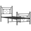 vidaXL Metal Bed Frame without Mattress with Footboard Black 75x190cm
