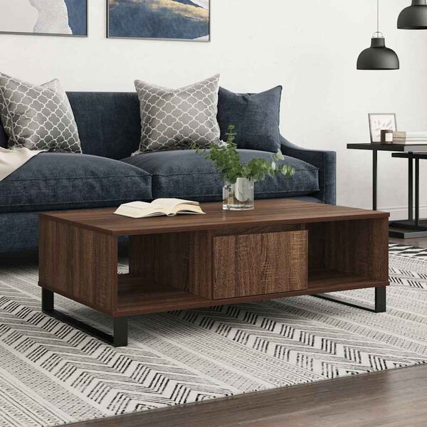 vidaXL Coffee Table Brown Oak 104x60x35 cm Engineered Wood