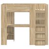 vidaXL Loft Bed Frame with Desk Sonoma Oak 90 x 190 cm Engineered Wood