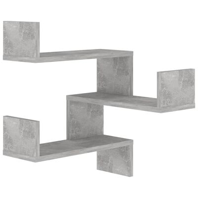 vidaXL Wall Corner Shelf Concrete Grey 40x40x50 cm Engineered Wood