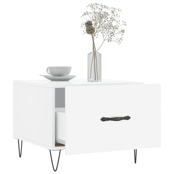 vidaXL Coffee Tables 2pcs High Gloss White 50x50x40 cm Engineered Wood