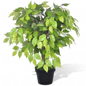 vidaXL Artificial Plant | Green | Plastic, Iron wire, Wood | Small