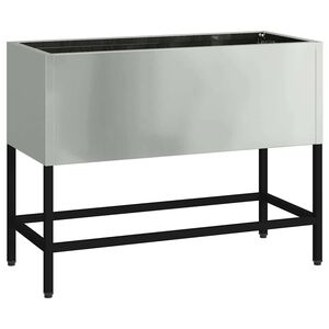 vidaXL Raised Garden Planter Silver 60 x 26 x 45 cm Galvanised Steel