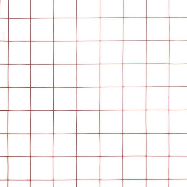 vidaXL Chicken Wire Fence Steel with PVC Coating 25x1 m Red