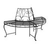 vidaXL Half Round Tree Bench &Oslash;160 cm Black Steel