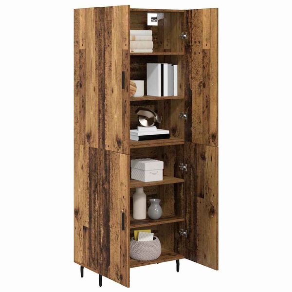 vidaXL Highboard 2 pcs Old Wood Engineered Wood