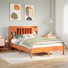 vidaXL Bookcase Bed without Mattress Wax Brown 150x200 cm King Size Solid Wood Pine