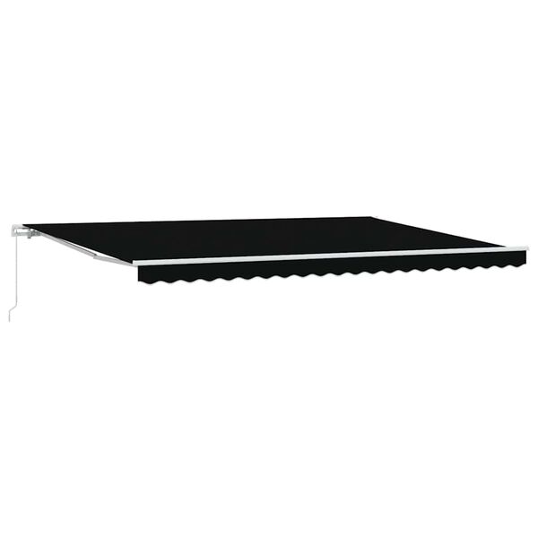 vidaXL Retractable Awning Black 500 x 350 cm Polyester and Aluminium
