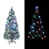 vidaXL Pre-lit Christmas Tree Green and White 150 cm Fibre Optic