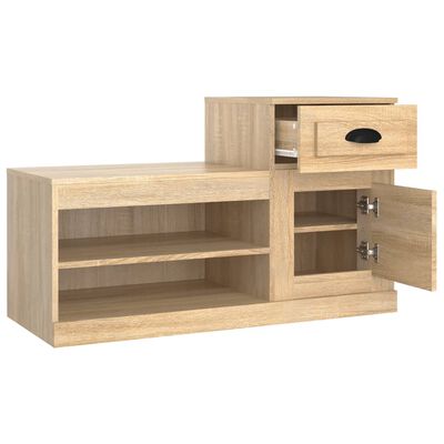 vidaXL Shoe Cabinet Sonoma Oak 100x42x60 cm Engineered Wood