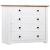 vidaXL Side Cabinet | White and wood | Solid pinewood | Medium | Side Cabinet