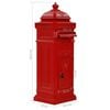 vidaXL Pillar Letterbox Aluminium Vintage Style Rustproof Red