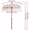 vidaXL Balinese Parasol Cream (180-190) x 260 cm Cotton and solid wood