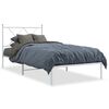 vidaXL Metal Bed Frame without Mattress with Headboard White 90x200cm
