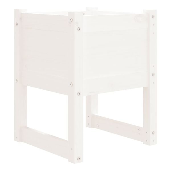 vidaXL Planter White 40x40x52.5 cm Solid Wood Pine