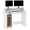 vidaXL Desk with LED Lights High Gloss White 97x45x90 cm Engineered Wood