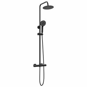 vidaXL Thermostatic Shower System Set Black Stainless Steel 201
