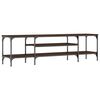 vidaXL TV Cabinet Brown Oak 161x35x45 cm Engineered Wood&Iron