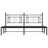 vidaXL Metal Bed Frame without Mattress with Headboard Black 183x213cm