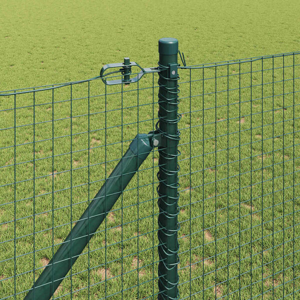 vidaXL Fence Post Green 50 x 1 m (25 x 25 mm mesh) Steel and PVC