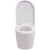 vidaXL Wall Hung Toilet with Concealed Cistern Ceramic White