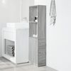 vidaXL Narrow Bathroom Cupboard with Wheels Grey Sonoma Engineered Wood