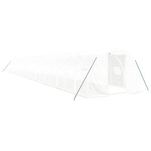 vidaXL Greenhouse with Steel Frame White 66 m&sup2; 22x3x2 m
