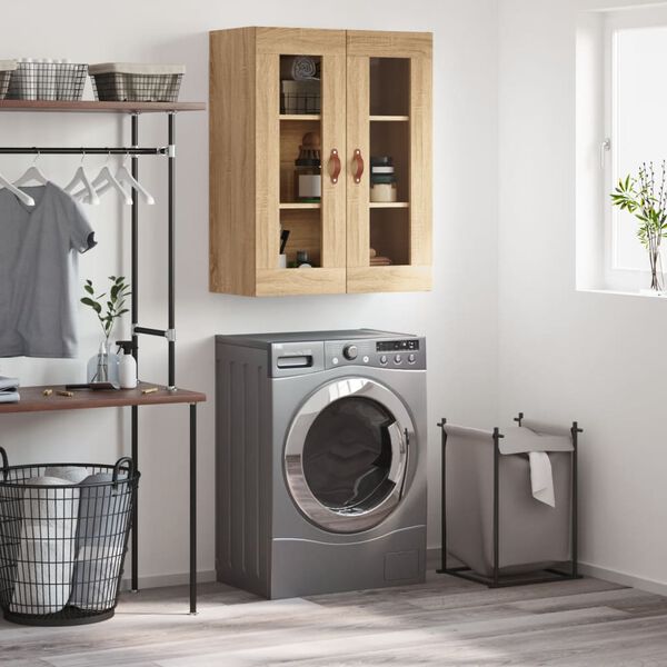 vidaXL Wall Mounted Cabinet Sonoma Oak 69.5x34x90 cm