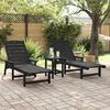 vidaXL Garden Lounge Furniture 3 pcs Black 38 x 38 x 46cm Polyethylene