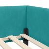 vidaXL Corner Bed Frame with Headboard Turquoise 90 cm x 200 cm Velvet