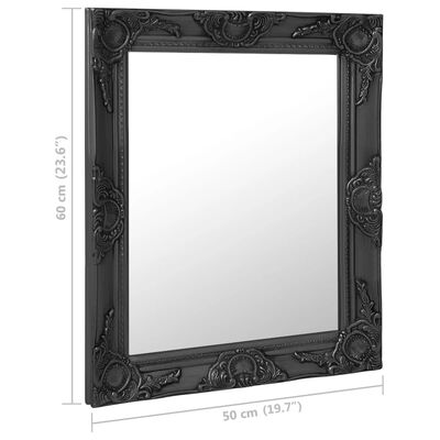 vidaXL Wall Mirror Baroque Style 50x60 cm Black