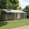 vidaXL Dog Cage with Roof and Doors Grey 4x2x2 m Galvanised Steel