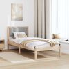 vidaXL Bed Frame with Headboard Light Grey 80 x 190 cm Solid Pine Wood