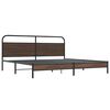 vidaXL Metal Bed Frame without Mattress Brown Oak 193x203 cm