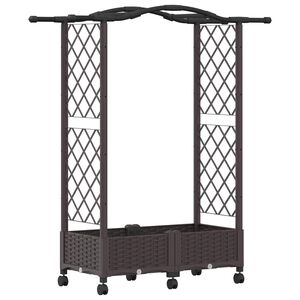 vidaXL Raised Bed with Trellis and Roof Grey 124 x 40 x 123 cm PP