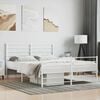 vidaXL Metal Bed Frame without Mattress with Footboard White 140x200cm