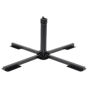 vidaXL Parasol Base Foldable for &Oslash;38/48 mm Pole Glossy Black Steel