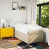 vidaXL Box Spring Bed with Mattress Cream 90x200 cm Fabric